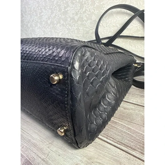 Coach 36879 Stamped Snakeskin Stanton Carryall Navy Leather Handbag - Picture 12 of 17